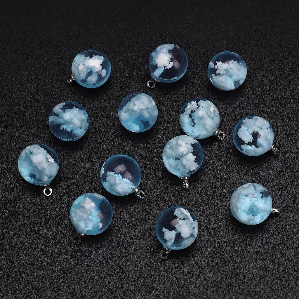 Handmade Resin Bead Set for DIY Bracelets & Necklaces - Moon, Round & Loose Beads, Jewelry Accessories