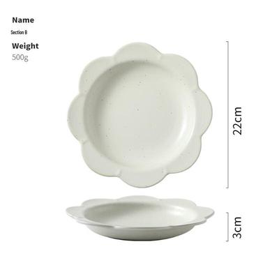 ZISIZ Japanese Ceramic Flower Plate