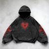 STREETRICH Harajuku Y2K Vintage Punk Solid Color Printed Men Casual Hoodie American Gothic Fashion Couple Casual Hoodie Sweatshirt