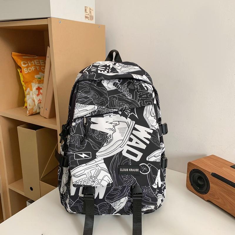

Рюкзак Граффити Большой Вместимости Повседневный для Студентов Колледжа Старшеклассников Учеников Средней Школы Школьная Сумка