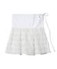 Faike Poppy Lace Flare Multi Lap Skirt_White