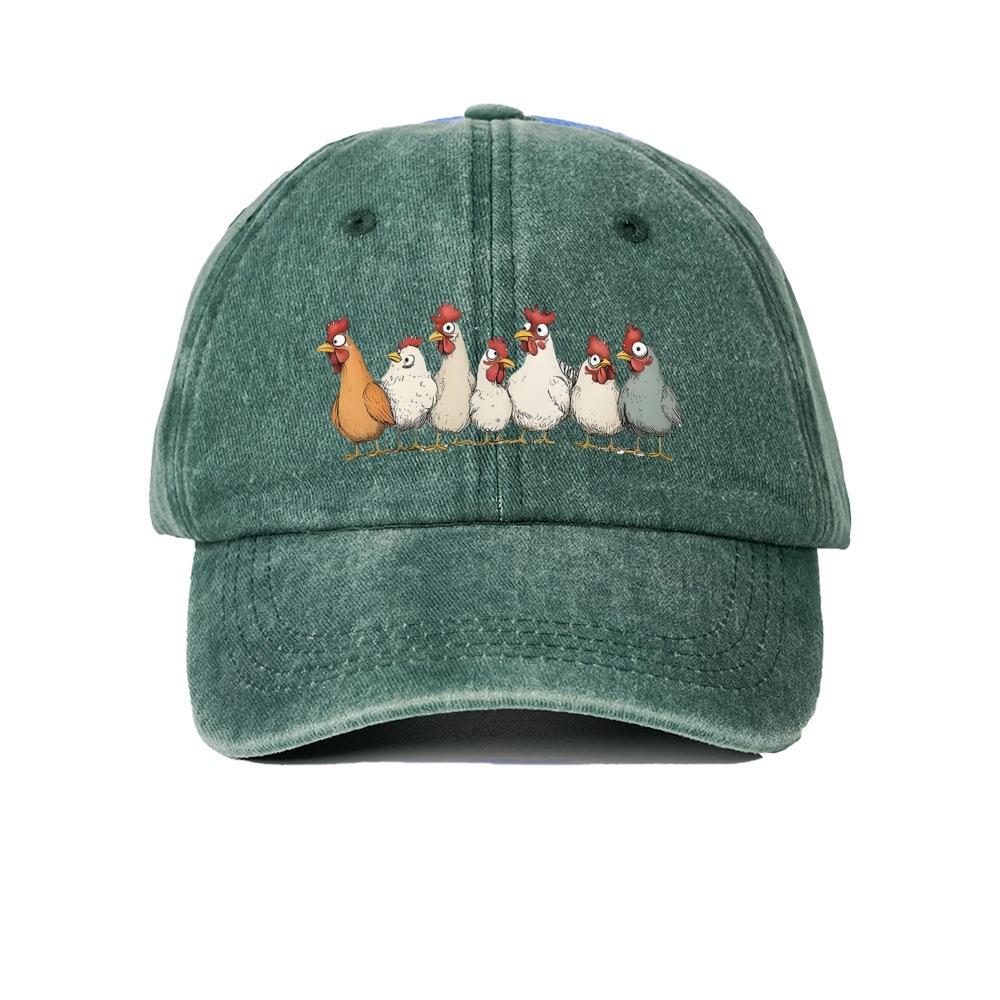 Hot Thanksgiving Flock Logo Print Washed Retro Print Baseball Cap Dad Hat Dad Hat