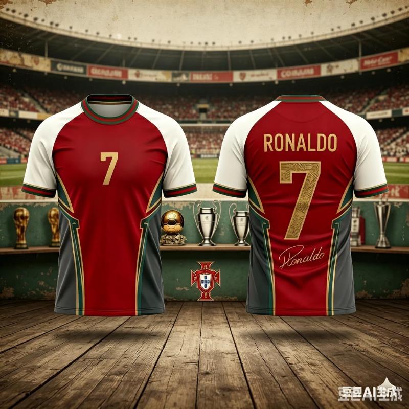 Nouveau Ronaldo 7 Portugal Maillot de Football femme Respirant Maillot de Football Rouge Blanc Vêtement de Sport Édition Fan Uniforme d'Entraînement