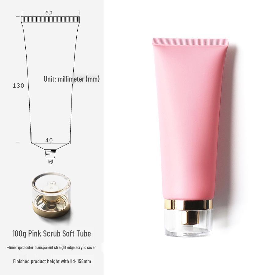 100g/ml Pink Frosted Soft Tube Bottle for Body Lotion, Facial Cleanser, Face Wash - Travel Size Cosmetic Packaging