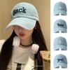 Washed Denim Cap Women's Spring Summer Wide Brim Deep Top Face Small Visor Embroidered Letters Baseball Cap Men