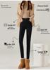 Women's Black High-Waisted Fleece-Lined Leggings, 2025 Winter Style, Thick, Elastic, Slim-Fit