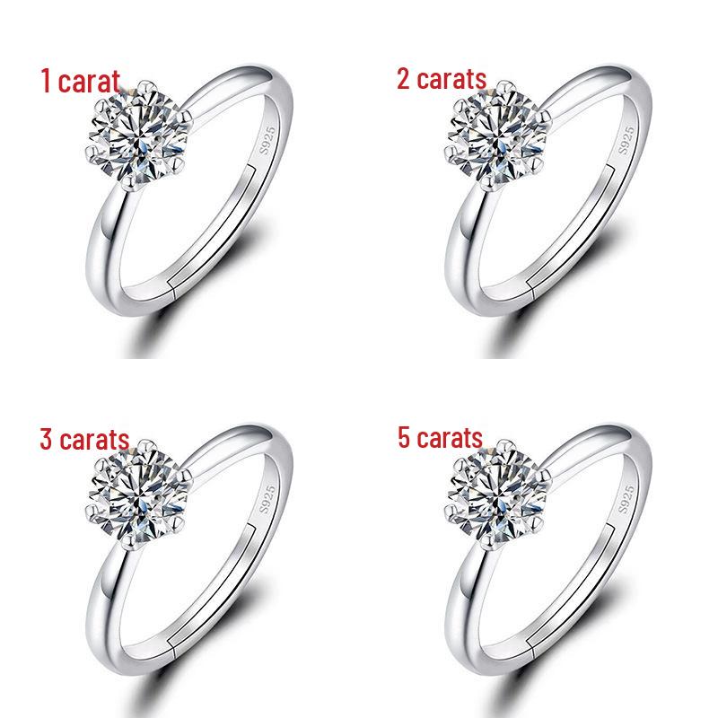 

Women s Classic Six-Prong Open Moissanite Ring - European & American Luxury Jewelry 1 Carat (6mm)