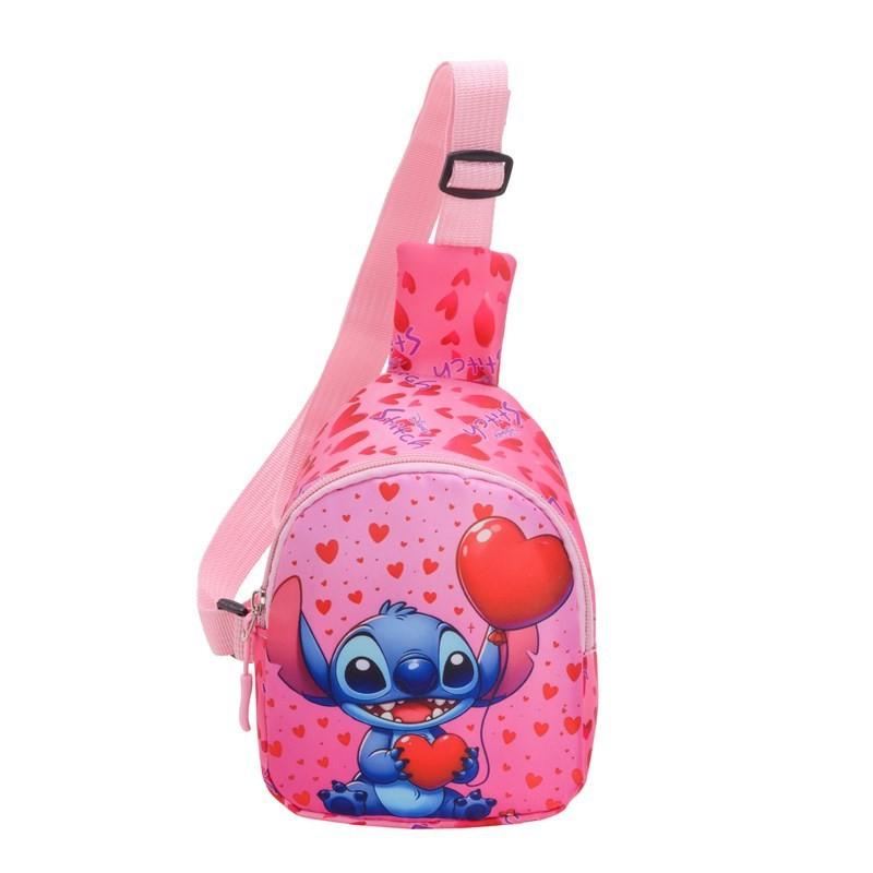 Lilo Stitch Kids Cartoon Mini Backpack With Polyester Fabric For Toddler Daily Use