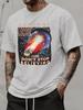 Herren Sommer 100% Baumwolle Mode Lässig Band Poster Druck Locker Sport Rundhals Kurzarm T-Shirt Vielseitiges Oberteil