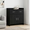 Sideboard in Black Oak Finish 75 x 36 x 80 cm Particleboard