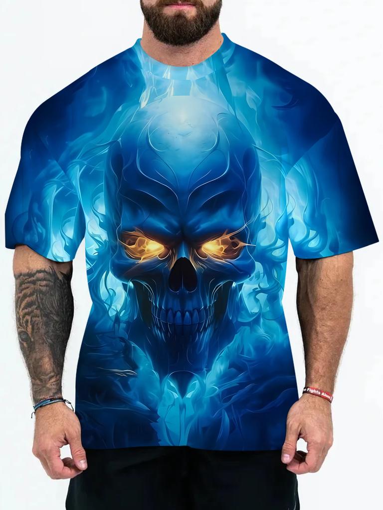 New 3D Digital Printed Summer Fashion Men's T-shirt with Animal and Character Patterns Large Size T-shirt
