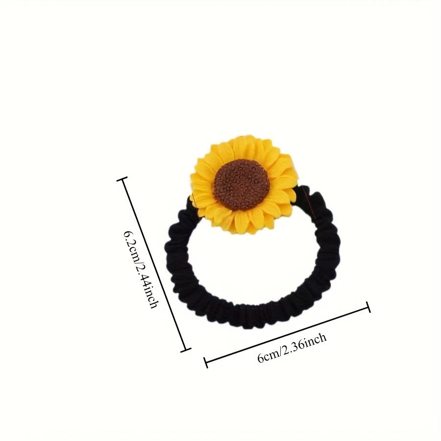 New Sweet and Fresh High Elasticity Hair Elastic for Women, Forest Style Sunflower Summer Hair Ring, Small Fresh Bun Hair Accessories
