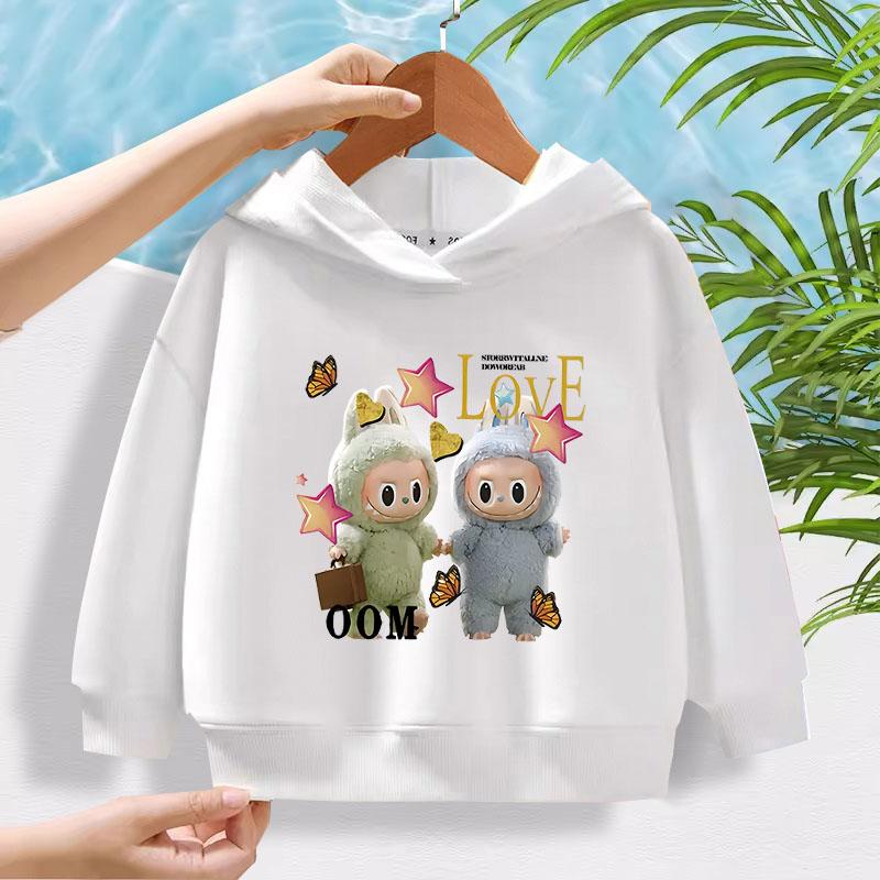 Detská mikina Nová trendy Labubu Detská roztomilá kreslená ležérna denná mikina 100-160cm Chlapci Dievčatá