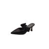 Pointed stiletto high heels summer new temperament bow slippers bag head half slippers
