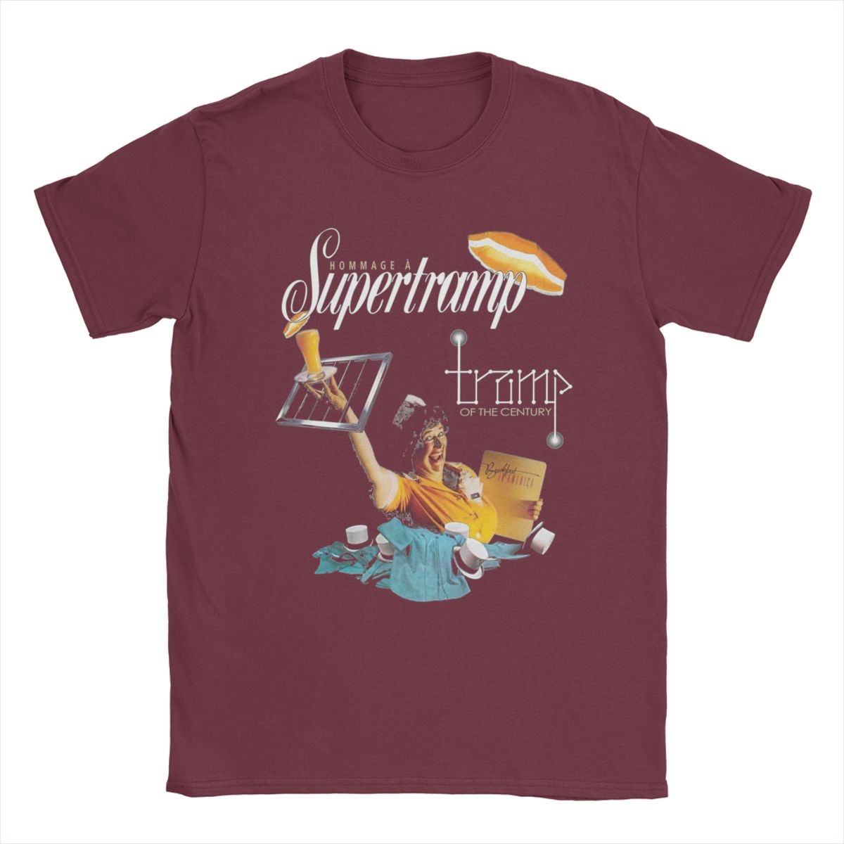 

Музика Supertramp Чоловіча Футболка Смішні Футболки Короткий Рукав Круглий Виріз Футболки 100% Бавовна 4XL 5XL Одяг XXXXXL бордовий