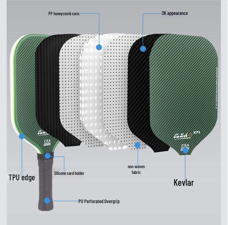 Kevlar Hot Press 5th Gen Pickleball Paddle with Extended Handle