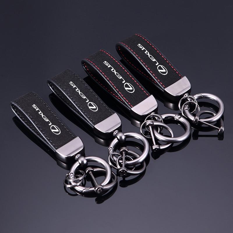 Suede Leather Alloy Car Keychain Keyring Pendant For Lexus F SPORT ES RX NX LS UX LM LX GX LC RZ IS CT GS RC HS LBX Accessories