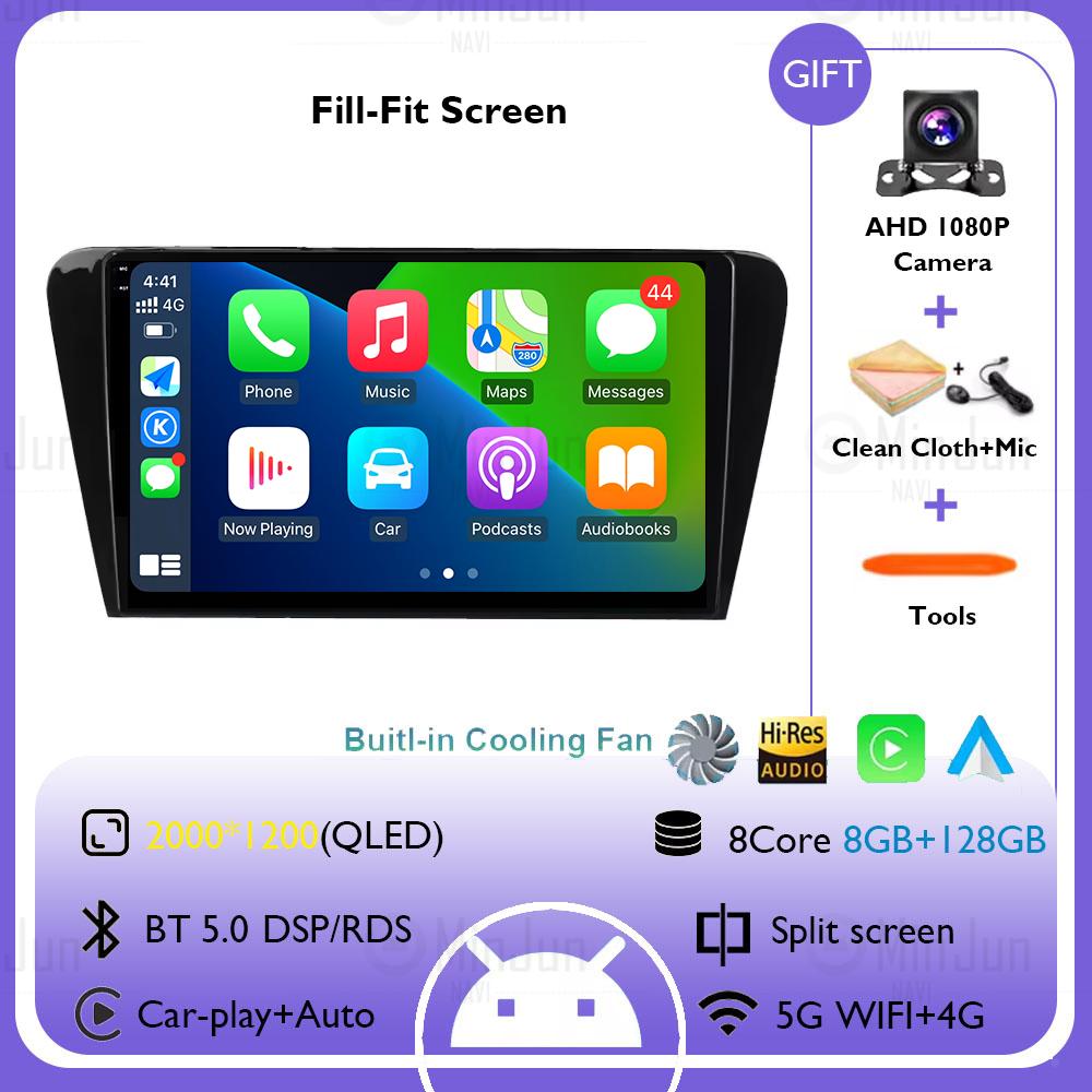 Android 14 Car Radio For VW Skoda Rapid 2013 2014 2015 2016 2017 2018 2019 Seat Toledo 2015 - 2018 GPS Carplay Multimedia Stereo