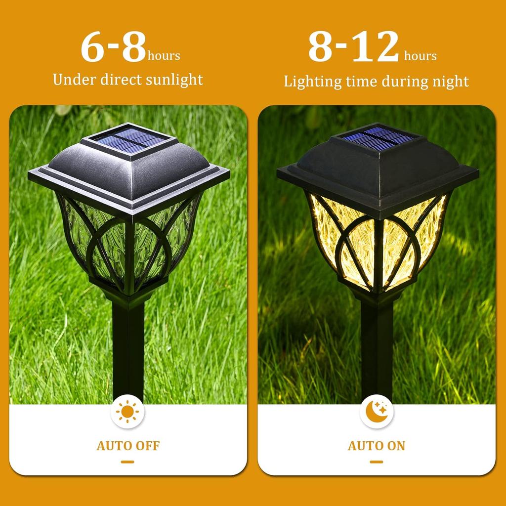Solar Lights Outdoor Waterproof 2Pack LED Solar Garden Lights Outdoor Decorations Garden Decor for Yard Patio Landscape Planter Walkway