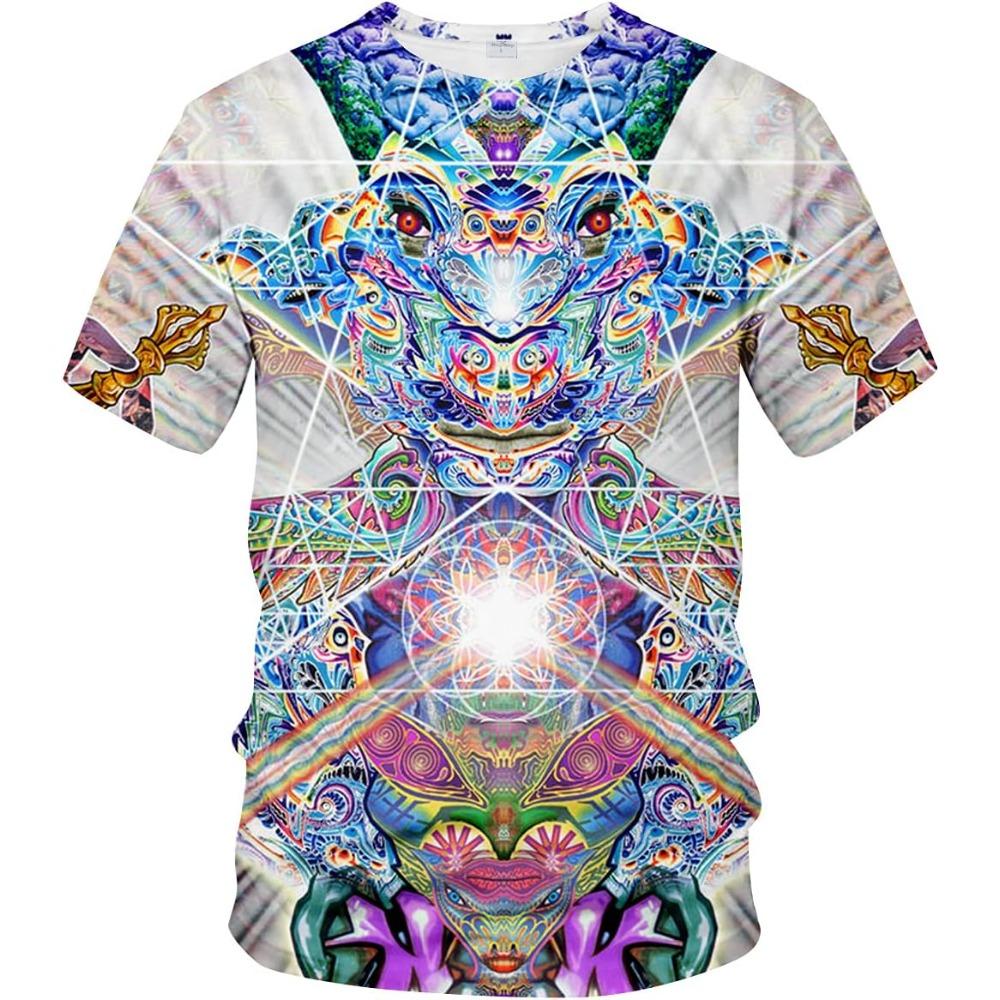 Psychedelic T SHIRT Men's 3D  Tees Top Summer Casual Novelty Trippy  Cool Graphic Short Sleeve Crewneck Short Sleeves Tees
