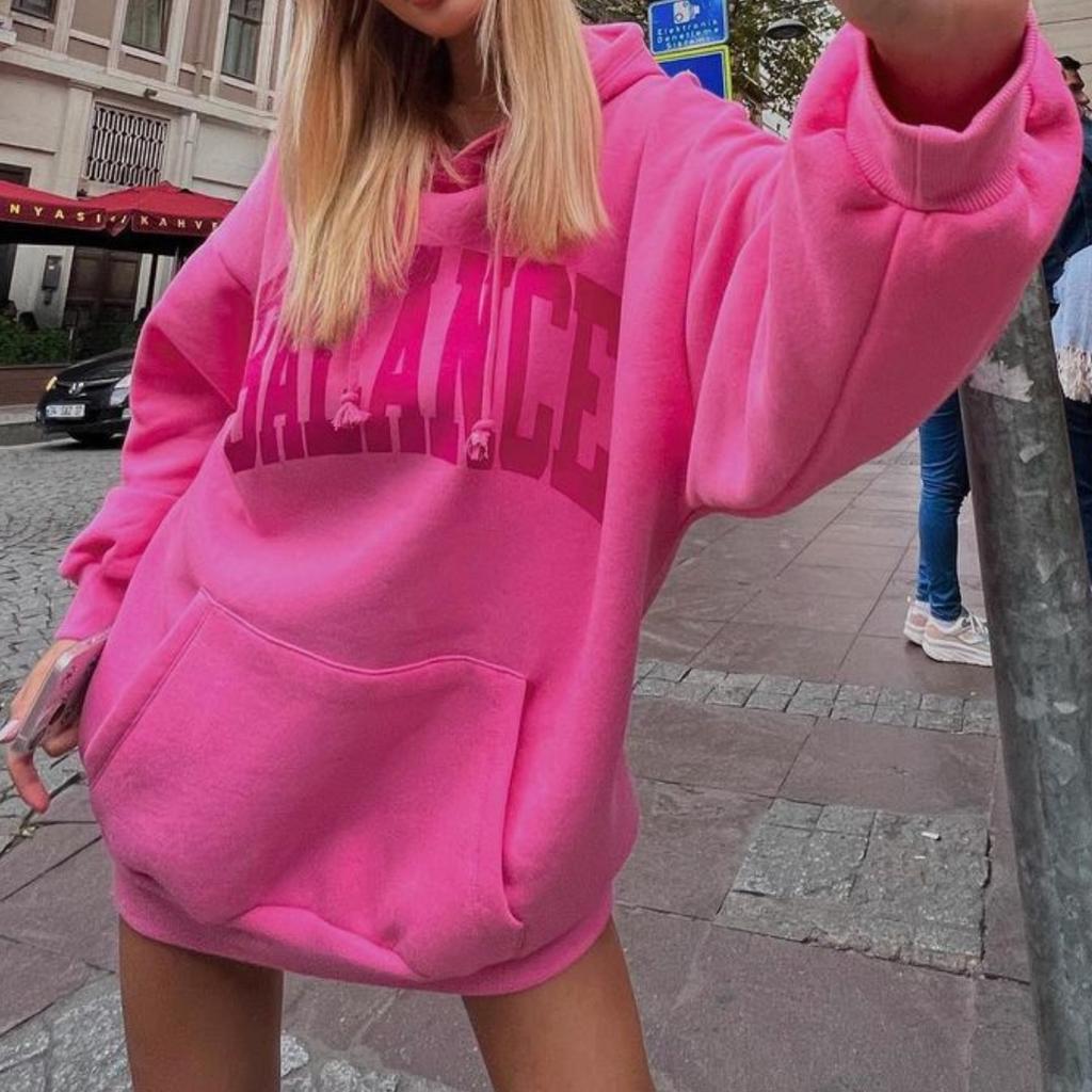 BITCED Women's Casual Fashion Print Thickened 100 Top Long Sleeve Hooded Hoodie Woman