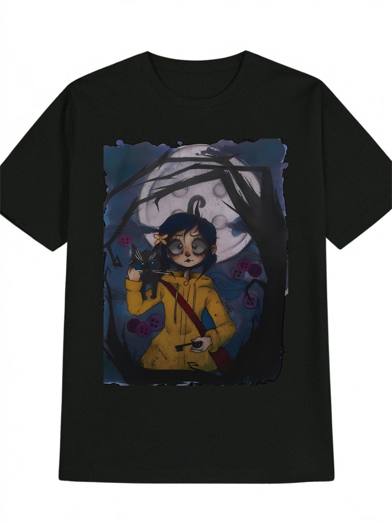 Casual Graphic T-shirt - Cartoon Character Key Print Round Neck Summer Tee XXXL