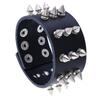 European American Fashion Bracelet Three Rows Alloy Studs Genuine Leather Punk Spikes Bracelet for Men