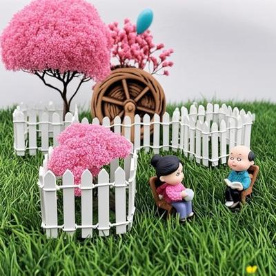Fairy Garden Accessories Miniature Fairy Garden Fence Outdoor Wood Picket Fence DIY Flowerpot Decoration DIY Wood Picket Fence Decoration Dollhouse