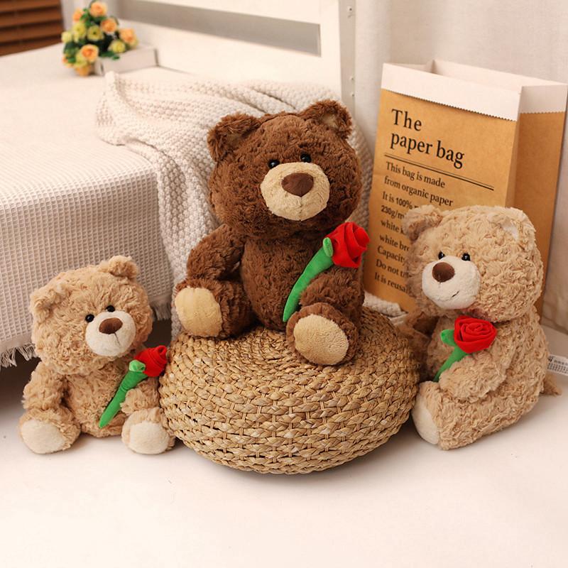 Bear Rose Cute Plush Toy Gift  Girlfriend  Festival Present Stuffed Fill Doll
