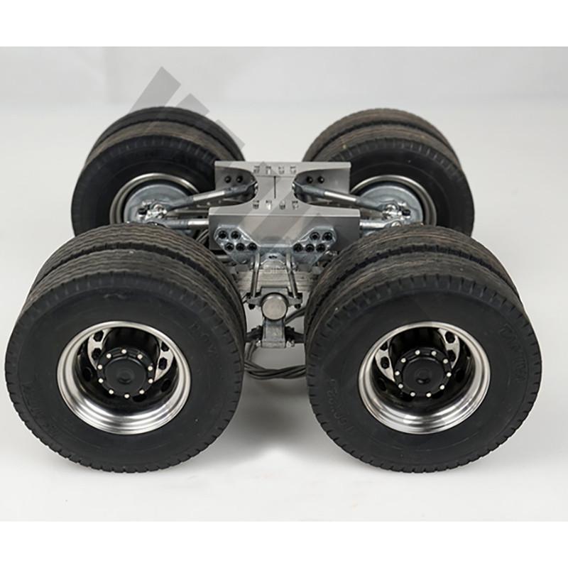 Metal Two-axle Rear Suspension Without Axle for 1/14 Tamiya Remote Control Truck Scania R620 R470 R730