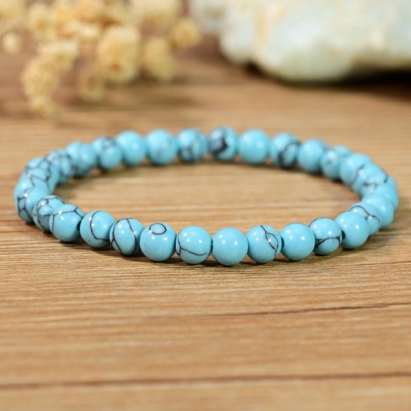 Handmade Turquoise Blue String Heart Drop Bell Pendant Necklace Beaded Bracelet Set Women Vintage Boho Jewelry
