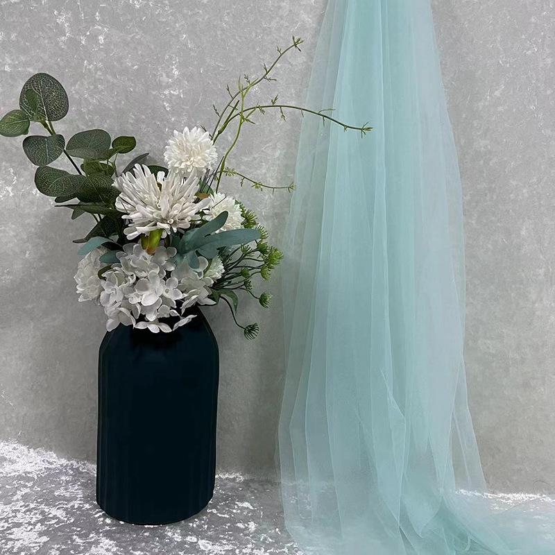 Green Soft Yarn Curtain Net for Kindergarten Decoration, Scene Layout, Wedding Backdrop, and Dress Fabric