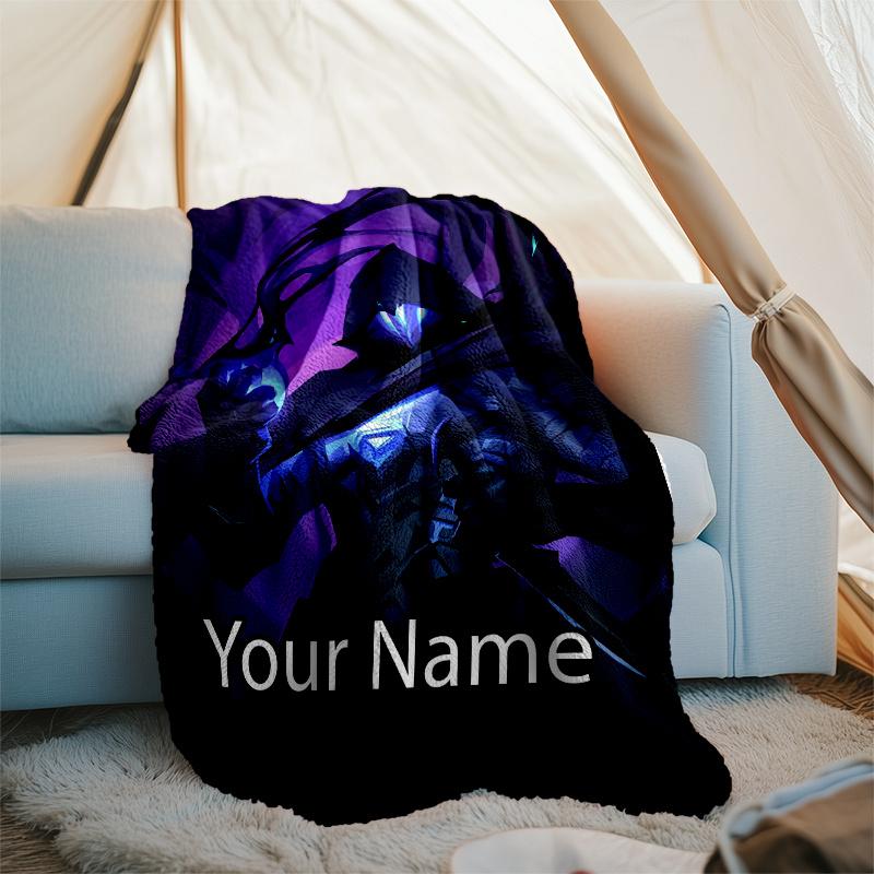 Custom Name Valorant Theme Printed Blanket - Perfect for Couch, Bed, Travel & Outdoor Use | Machine Washable, Cozy & Durable.