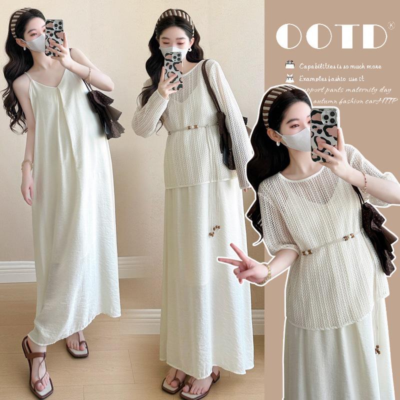 Spring/Summer 2026 Maternity Cover-Up Top & Camisole Dress: Vacation Style Two-Piece Set
