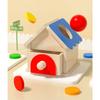 Montessori Coin Box Toys Object Permanent 2-in-1 Wooden Ball Drop Games & Wooden Puzzle Double Drawers Toys Gifts for Toddler