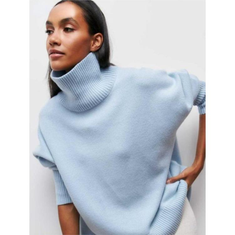 Casual Solid Women Thick Knitted Turtleneck Sweater Elegant Long Sleeve Basic Tops Pullover Jumpers for Autumn Winter