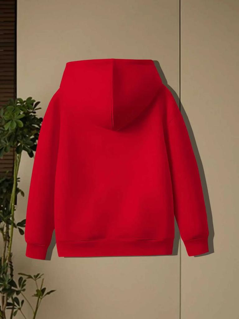Felpa Bambino Vintage Brooklyn New York Autunno Inverno Spessa Fodera in Pile Stampa Grafica con Lettere Calda Casual Pullover