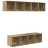 Wall Mounted TV Cabinet Set 4 Pcs Artisan Oak Wood Based Material