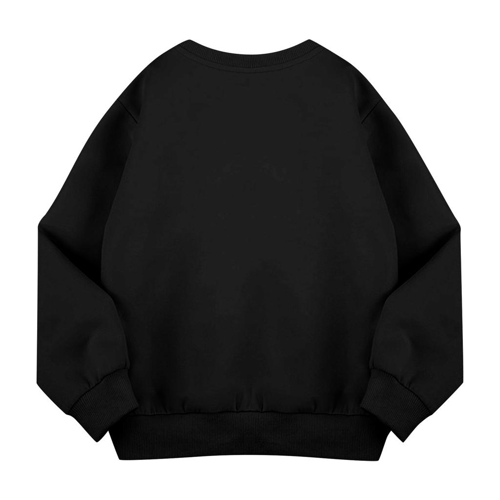 Kids' Long Sleeve Loose Pullover Letter Printed Round Neck Sweatshirt
