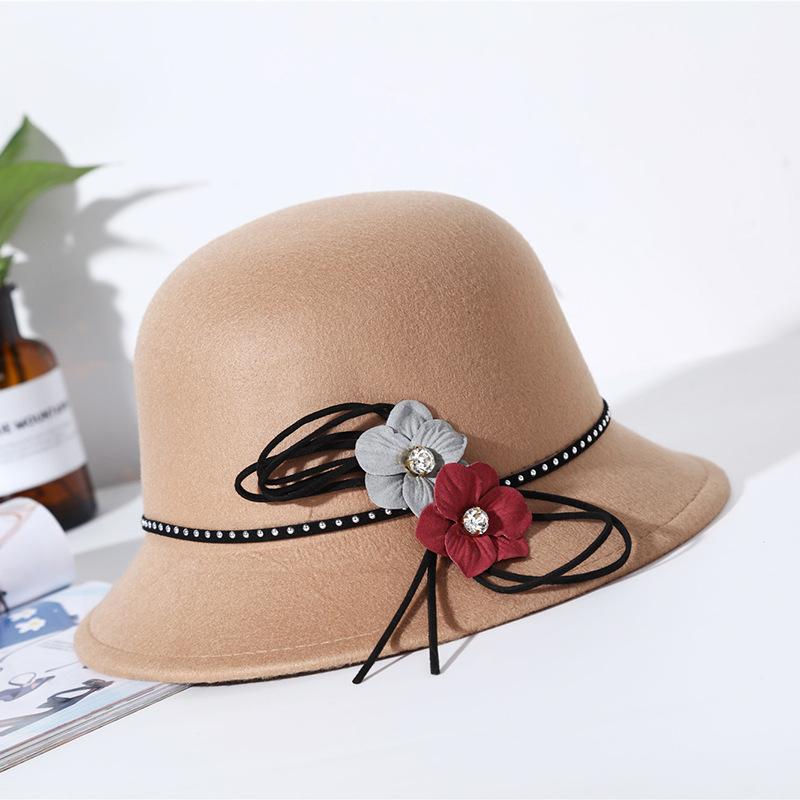 Hat Lady Autumn and Winter Cold and Warm Fashion Woolen Top Hat Trendy Basin Hat Bag Hair Help
