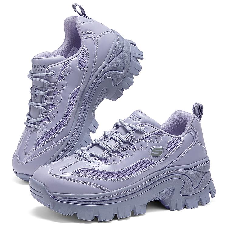 Skechers Scarpe Hi-Ryze Honey Cake Dolci Fresche Moda Trendy Versatili Basse Scarpe da Papà Sneaker Donna Viola 177223-QUAL