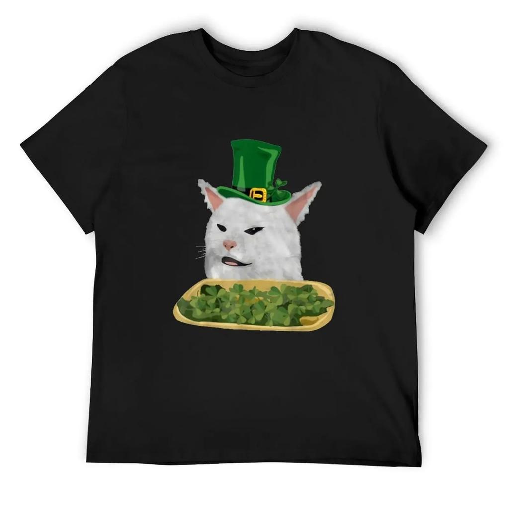 St Patricks Day Smudge Clover Smudge The Cats Eat Clover TShirt22 T-Shirt Custom T-shirts Cheap Stuff T Shirts for Men Graphic