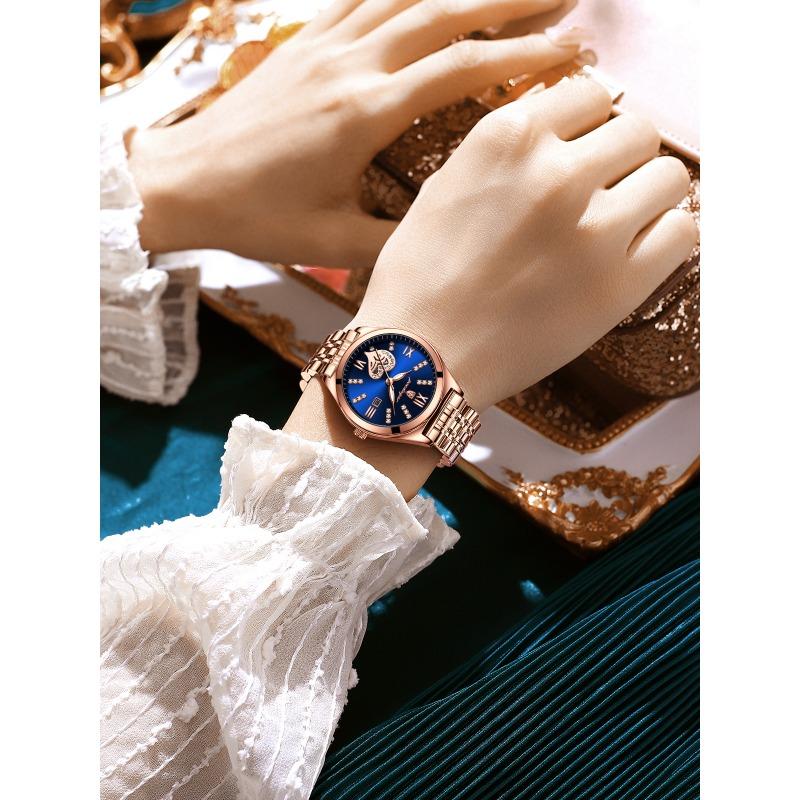 Top Brand New Arrival Waterproof Luminous Women's Watch Female Student Korean Style Calendar Fashionable Luxury Wristwatch