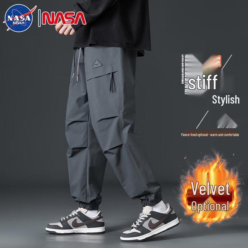 NASA NOAH Men s Fleece-Lined Loose Fit Jogger Cargo Pants 2XL