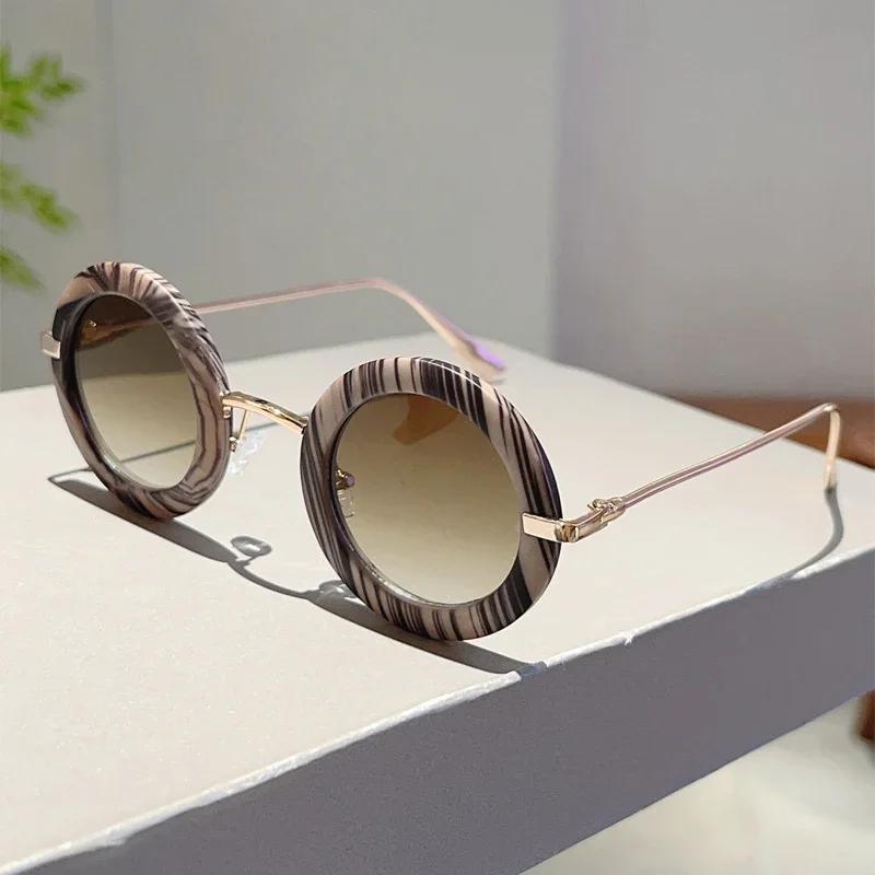 Kammpt Punk Round Sunglasses Men Vintage Multi-Color Shades Women New In Trendy Cute Retro Luxury Brand Design Sun Glasses