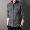 Men's Stand-up Collar Knit Sweater Autumn Winter Cardigan Tops Korean Slim Solid Color Sweatercoat Jacket
