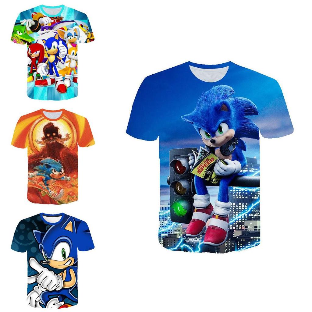 Stylish Sonic The Hedgehog Kids T-shirt With Colorful Cartoon Design For Boys And Girls