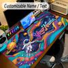 Astronaut Space Theme Personalized Mouse Pad Custom Name Text Non Slip Desk Pad For Laptop Office Desktop