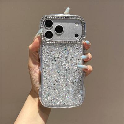 iPhone 17 Pro Max Glitter Sequin Transparent Case for iPhone 14 Plus, Apple 12, and iPhone 16 with Water Ripple Pattern