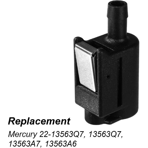 13563Q7 Female Fuel Line Connector, 5/16" (8mm) Quick-Connect for Mercury Outboard Fuel Tank Hose Fitting Double-Sealed Clip-On Design for 22-13563A7